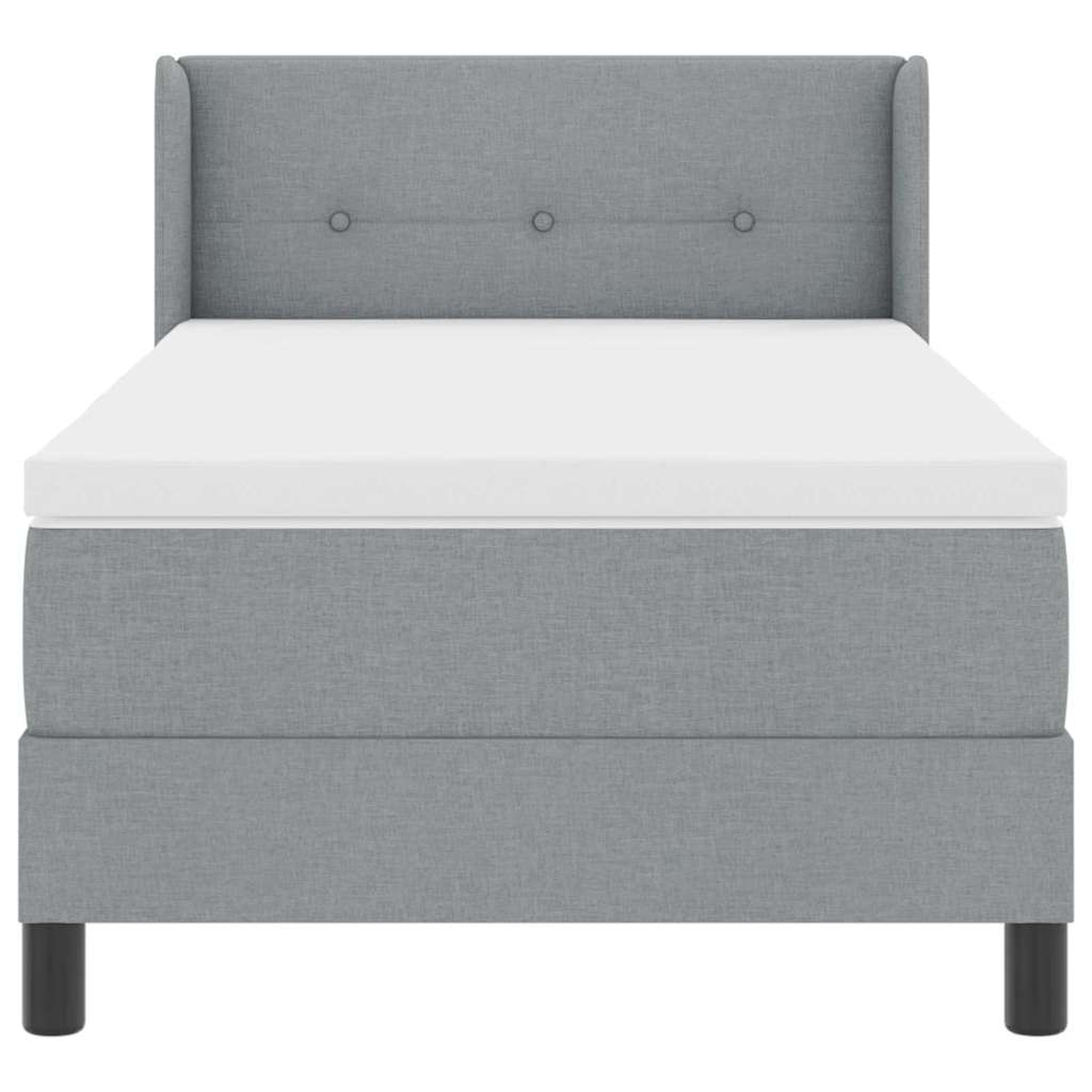 Boxspringbed met hoofdeinde Lichtgrijs 200 x 90 cm Stof is nu te koop bij PeponiXL, paradijselijk wonen!