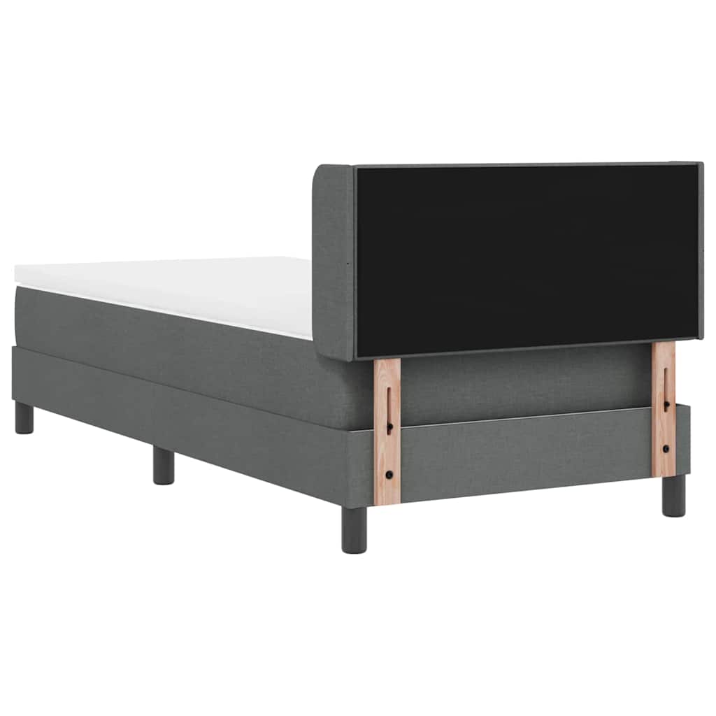 Boxspringbed met hoofdeinde Donkergrijs 200 x 90 cm Stof is nu te koop bij PeponiXL, paradijselijk wonen!