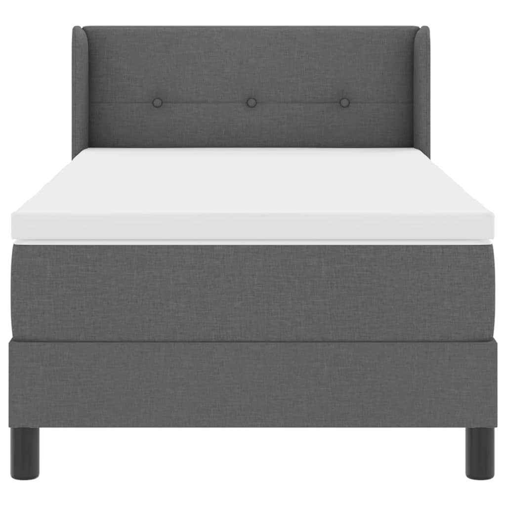 Boxspringbed met hoofdeinde Donkergrijs 200 x 90 cm Stof is nu te koop bij PeponiXL, paradijselijk wonen!