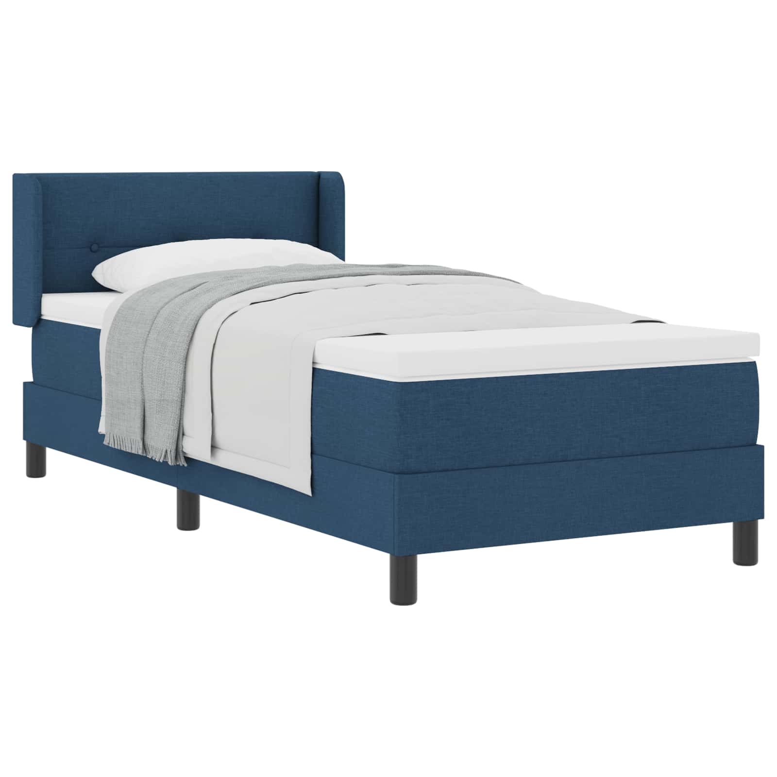 Boxspringbed met hoofdeinde Blauw 200 x 100 cm Stof is nu te koop bij PeponiXL, paradijselijk wonen!