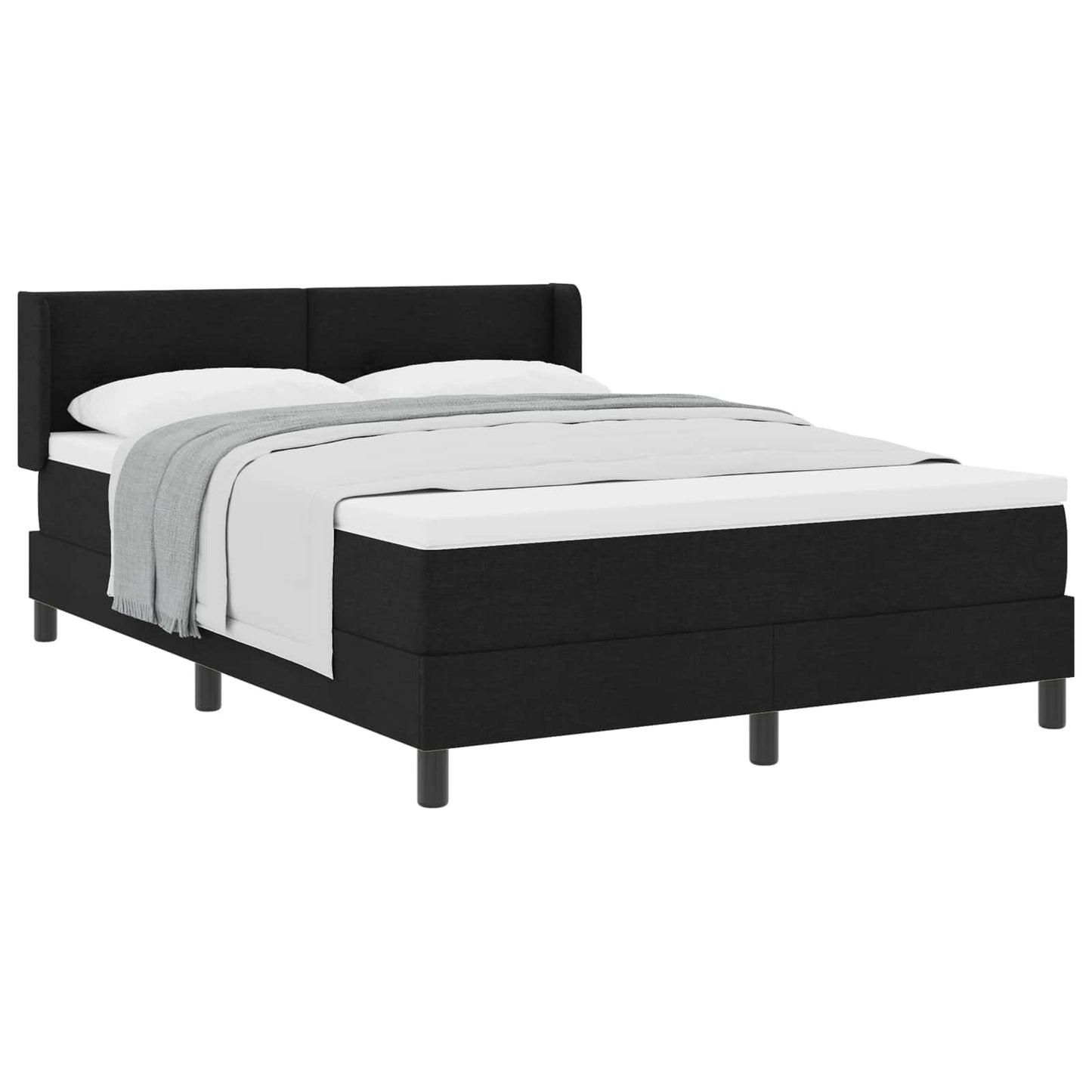 Boxspringbed met hoofdeinde Zwart 190 x 140 cm Stof is nu te koop bij PeponiXL, paradijselijk wonen!