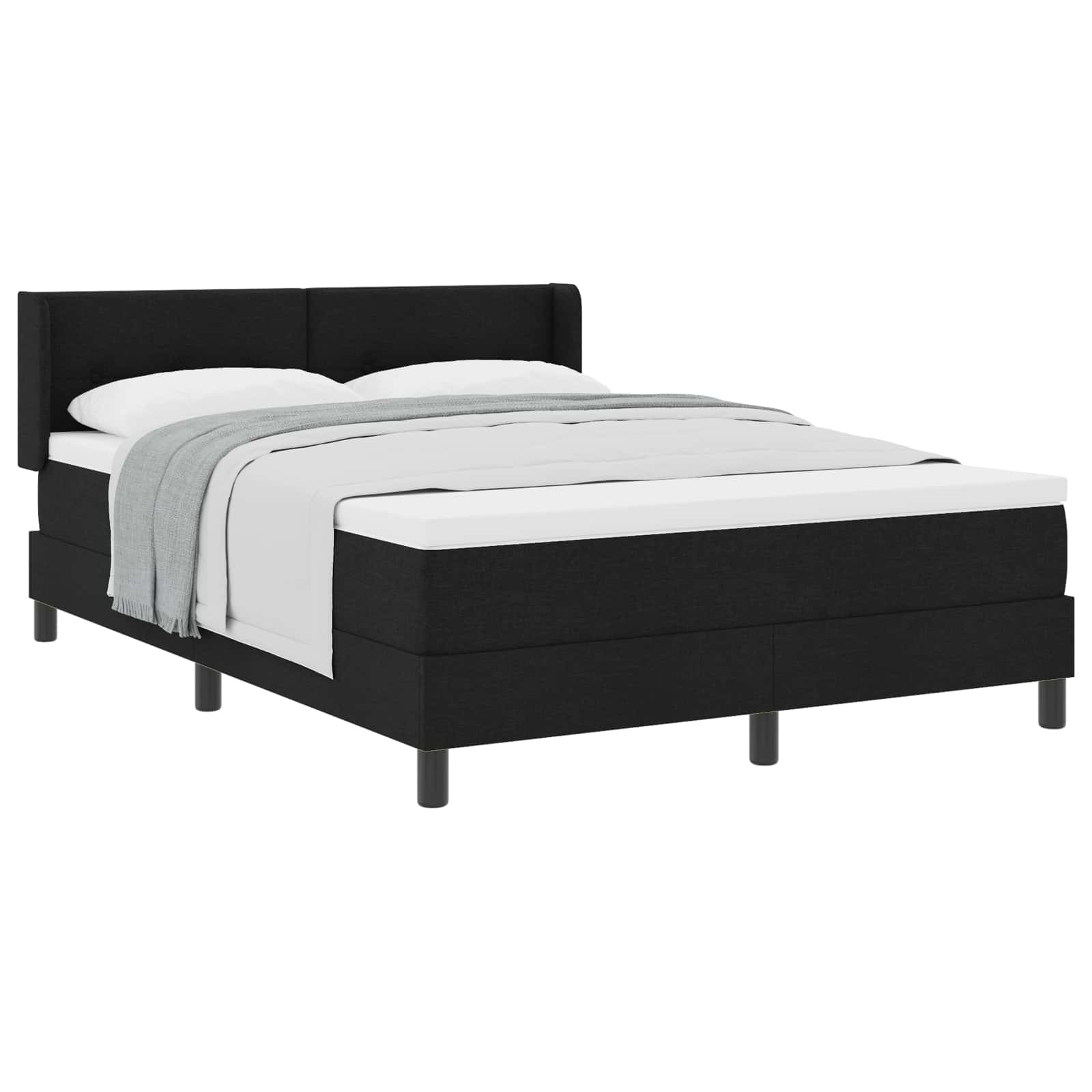 Boxspringbed met hoofdeinde Zwart 190 x 140 cm Stof is nu te koop bij PeponiXL, paradijselijk wonen!