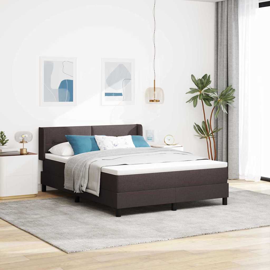 Boxspringbed met hoofdeinde Donkerbruin 190 x 140 cm Stof is nu te koop bij PeponiXL, paradijselijk wonen!