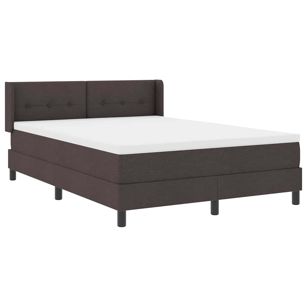 Boxspringbed met hoofdeinde Donkerbruin 190 x 140 cm Stof is nu te koop bij PeponiXL, paradijselijk wonen!
