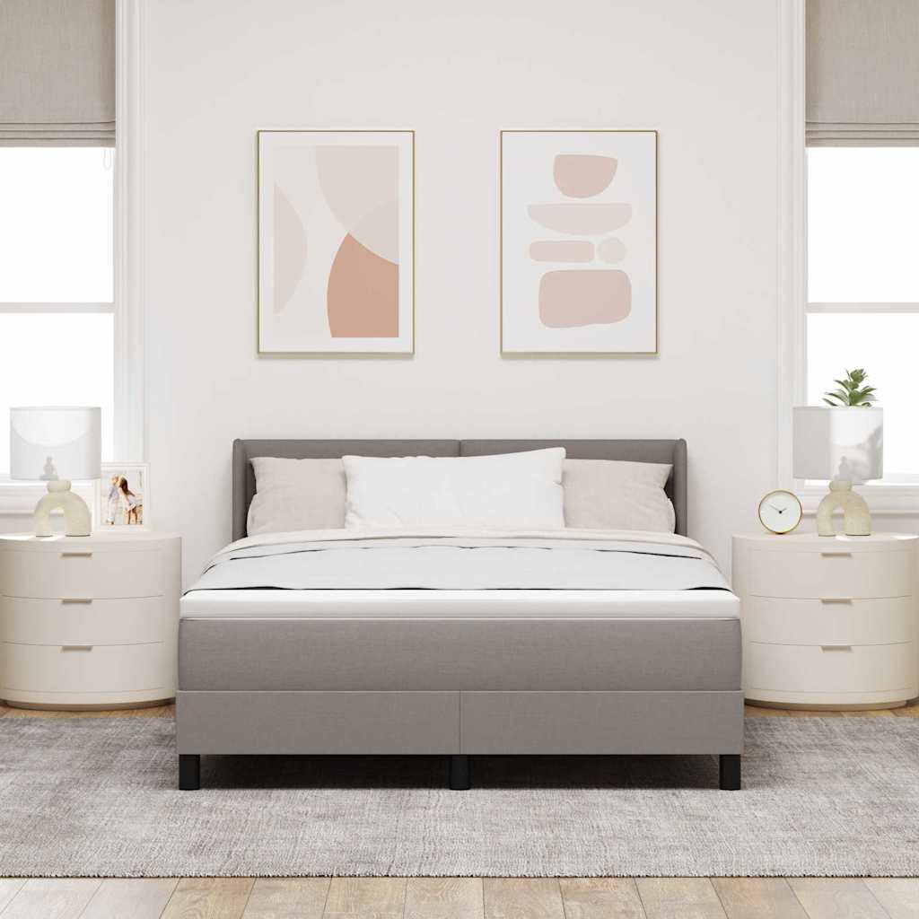 Boxspringbed met hoofdeinde Taupe 190 x 140 cm Stof is nu te koop bij PeponiXL, paradijselijk wonen!