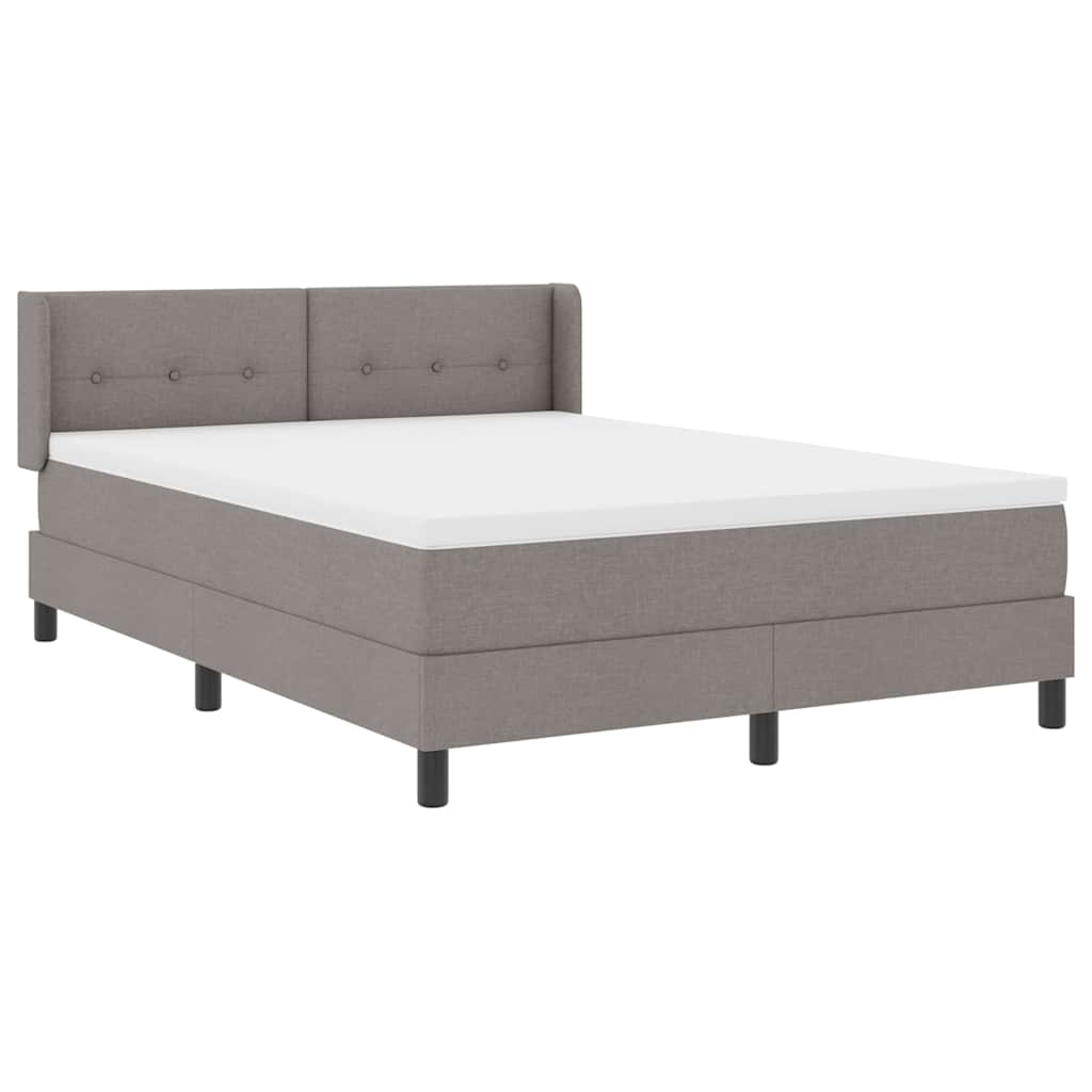Boxspringbed met kussen met hoofdeinde Taupe 200 x 140 cm Stof is nu te koop bij PeponiXL, paradijselijk wonen!