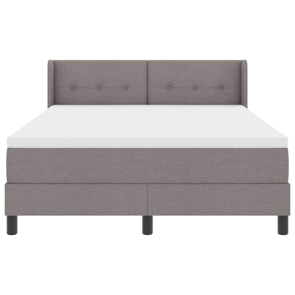 Boxspringbed met kussen met hoofdeinde Taupe 200 x 140 cm Stof is nu te koop bij PeponiXL, paradijselijk wonen!