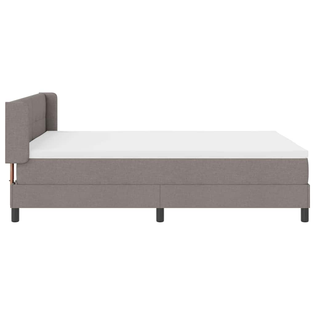 Boxspringbed met kussen met hoofdeinde Taupe 200 x 140 cm Stof is nu te koop bij PeponiXL, paradijselijk wonen!