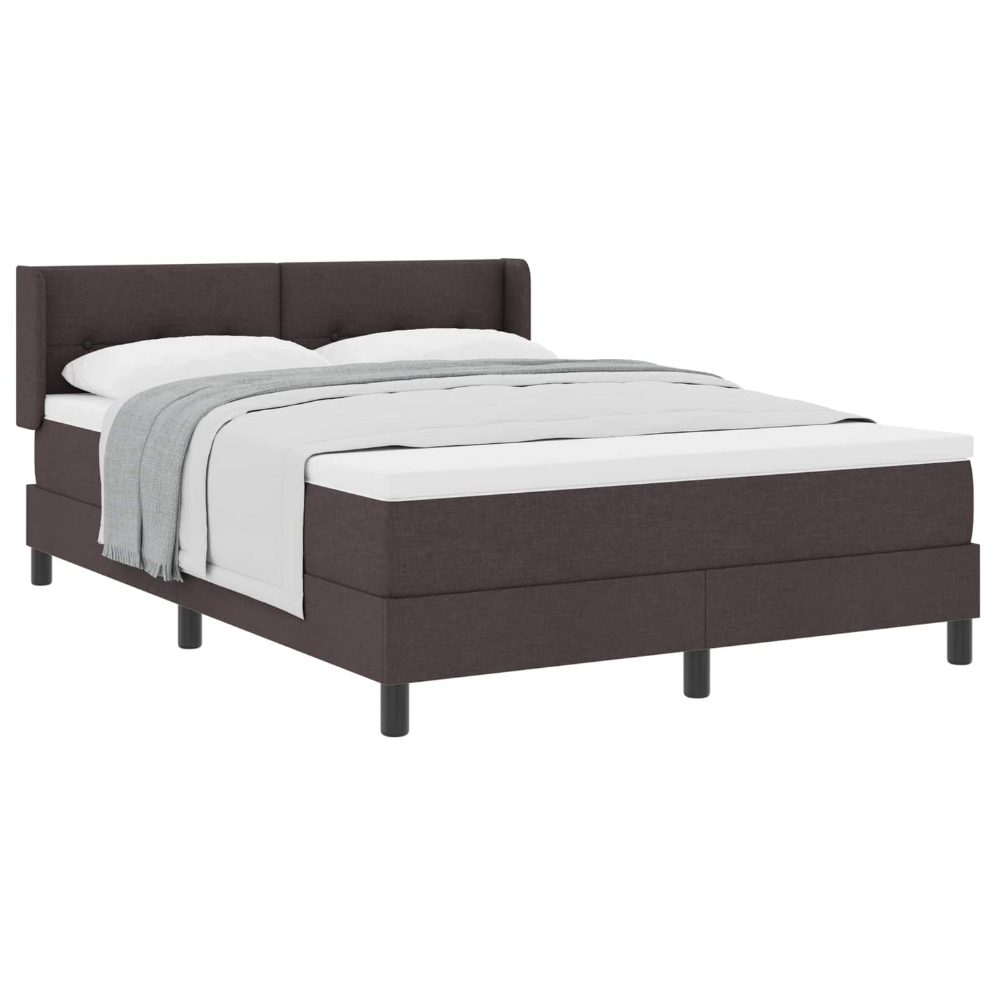 Boxspringbed met hoofdeinde Donkerbruin 200 x 160 cm Stof is nu te koop bij PeponiXL, paradijselijk wonen!