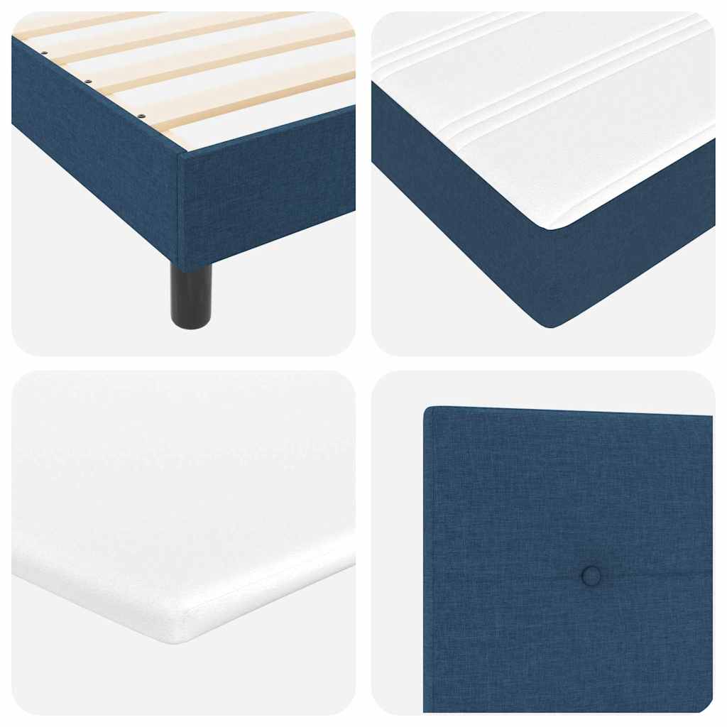 Boxspringbed met matras Blauw 200 x 200 cm Polyester is nu te koop bij PeponiXL, paradijselijk wonen!