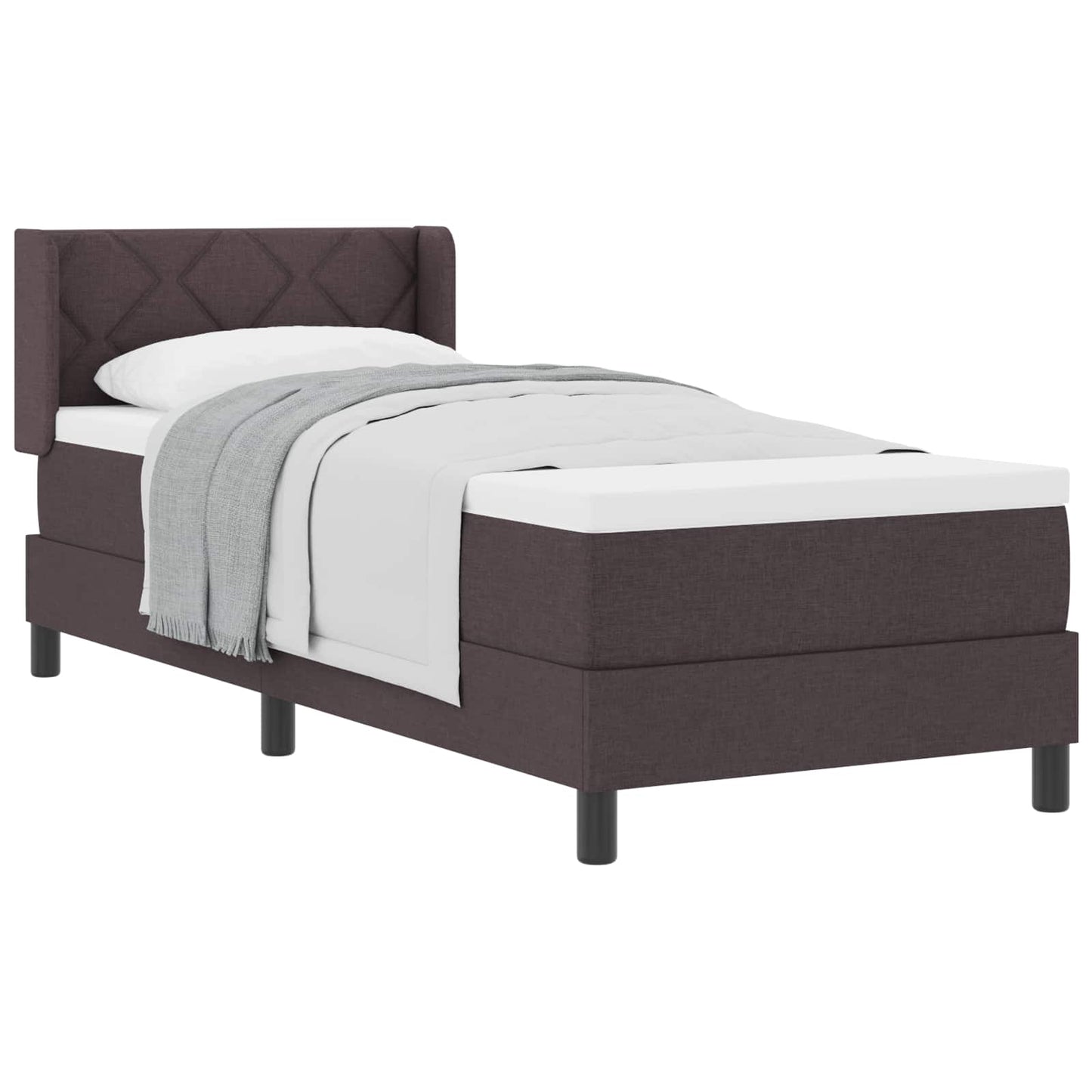 Boxspringbed met kussen Donkerbruin 200 x 80 cm Stof is nu te koop bij PeponiXL, paradijselijk wonen!