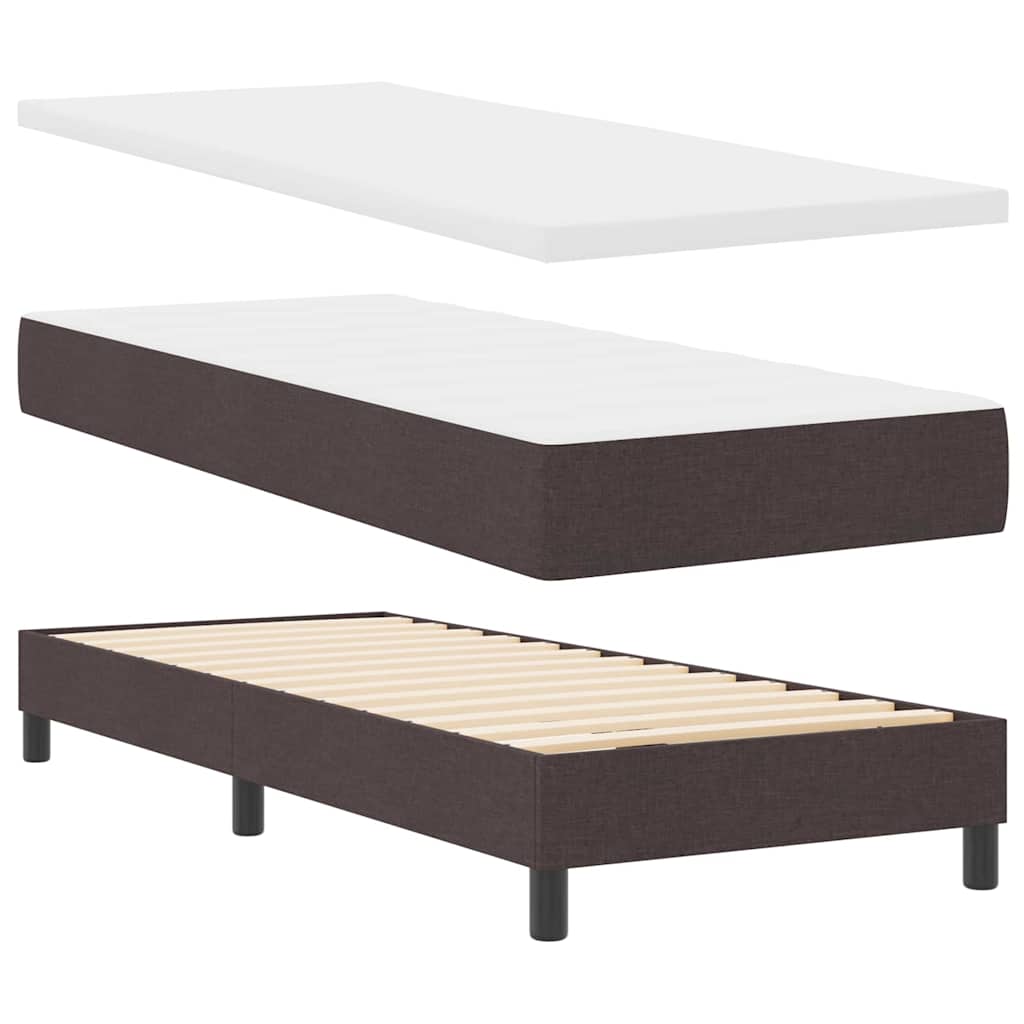 Boxspringbed met kussen Donkerbruin 200 x 80 cm Stof is nu te koop bij PeponiXL, paradijselijk wonen!