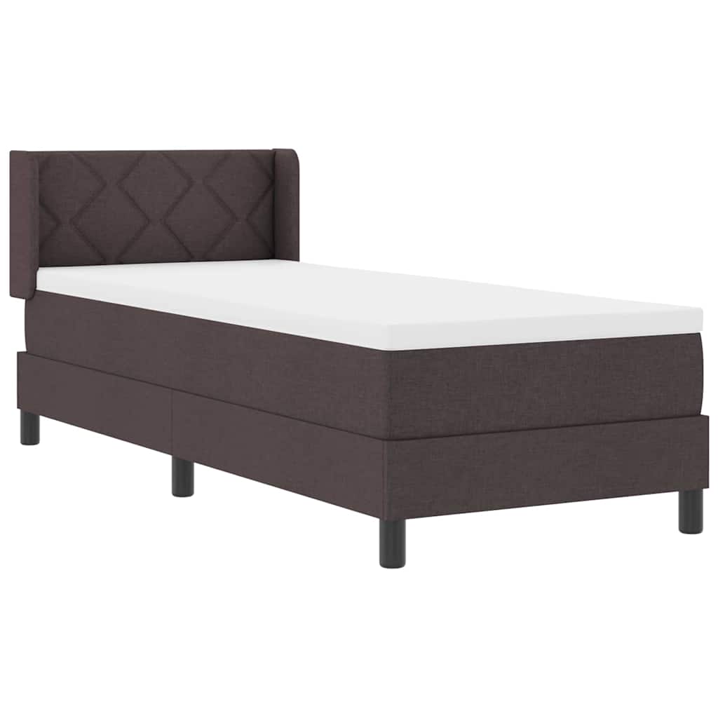 Boxspringbed met kussen Donkerbruin 200 x 80 cm Stof is nu te koop bij PeponiXL, paradijselijk wonen!