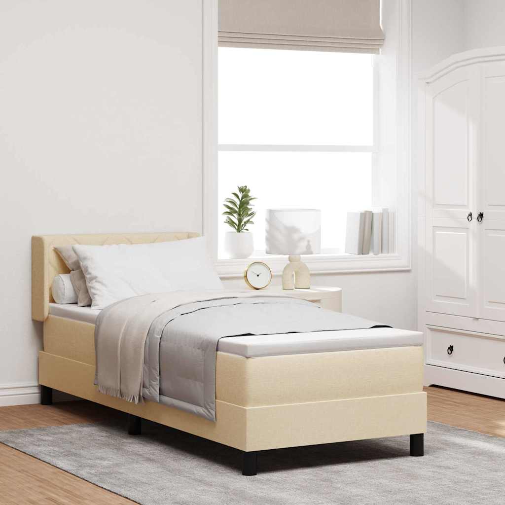 Boxspringbed met hoofdeinde Crème 200 x 80 cm Stof is nu te koop bij PeponiXL, paradijselijk wonen!