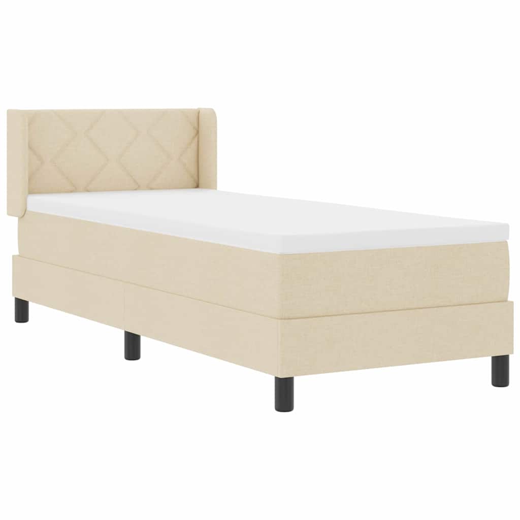 Boxspringbed met hoofdeinde Crème 200 x 80 cm Stof is nu te koop bij PeponiXL, paradijselijk wonen!