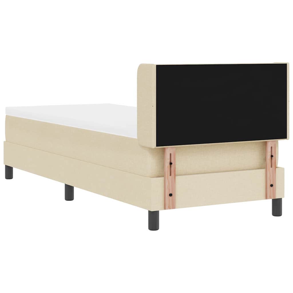 Boxspringbed met hoofdeinde Crème 200 x 80 cm Stof is nu te koop bij PeponiXL, paradijselijk wonen!