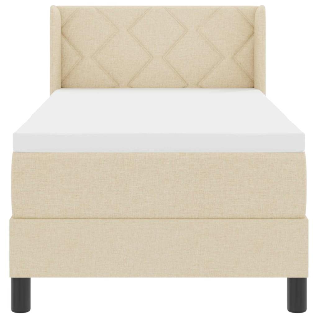 Boxspringbed met hoofdeinde Crème 200 x 80 cm Stof is nu te koop bij PeponiXL, paradijselijk wonen!