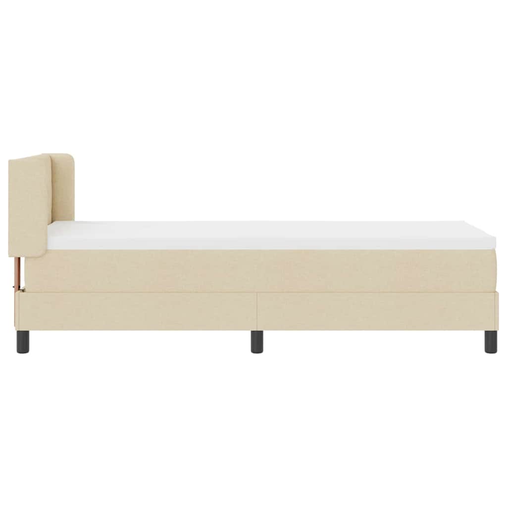Boxspringbed met hoofdeinde Crème 200 x 80 cm Stof is nu te koop bij PeponiXL, paradijselijk wonen!