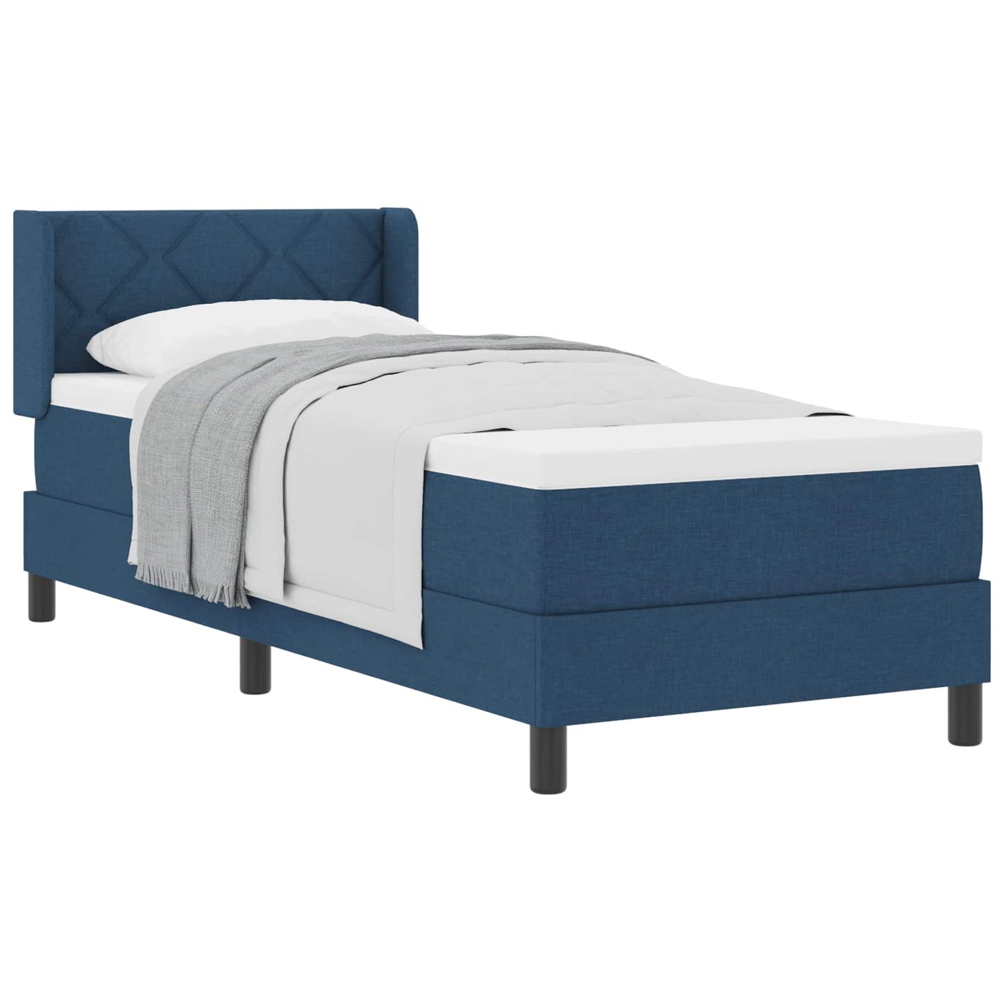 Boxspringbed met hoofdeinde Blauw 200 x 80 cm Stof is nu te koop bij PeponiXL, paradijselijk wonen!