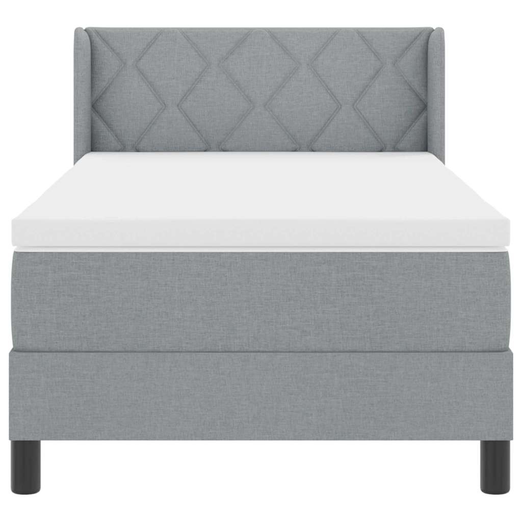 Boxspringbed met hoofdeinde Lichtgrijs 190 x 90 cm Stof is nu te koop bij PeponiXL, paradijselijk wonen!