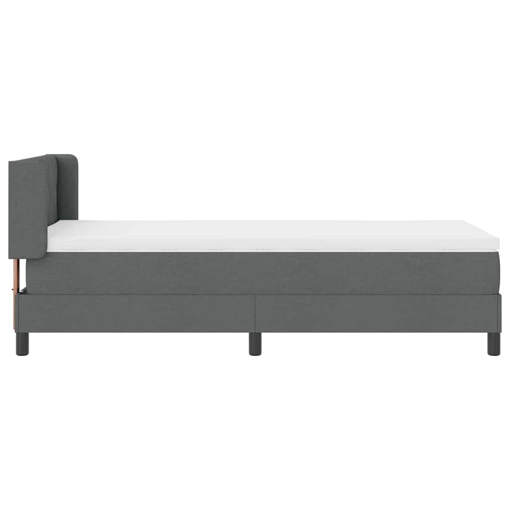 Boxspringbed met hoofdeinde Donkergrijs 190 x 90 cm Stof is nu te koop bij PeponiXL, paradijselijk wonen!