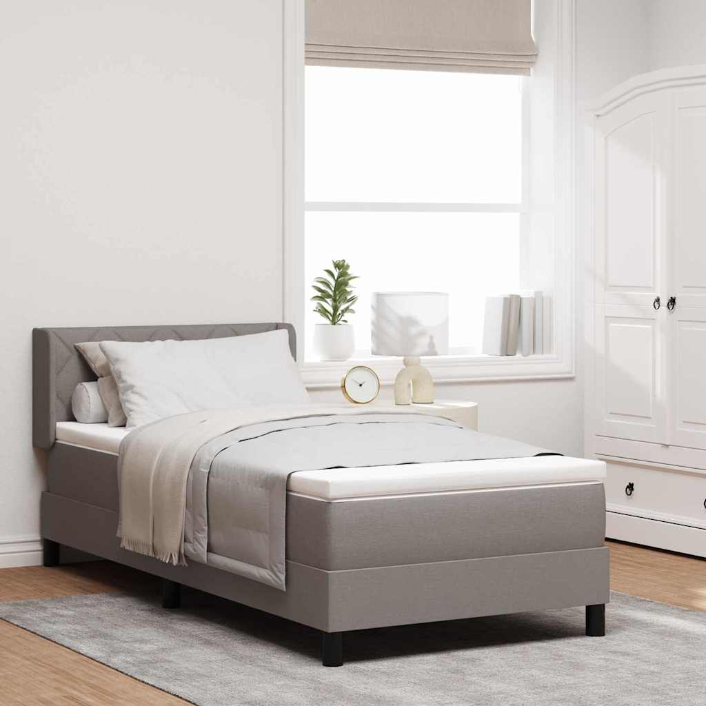 Boxspringbed met hoofdeinde Taupe 190 x 90 cm Stof is nu te koop bij PeponiXL, paradijselijk wonen!