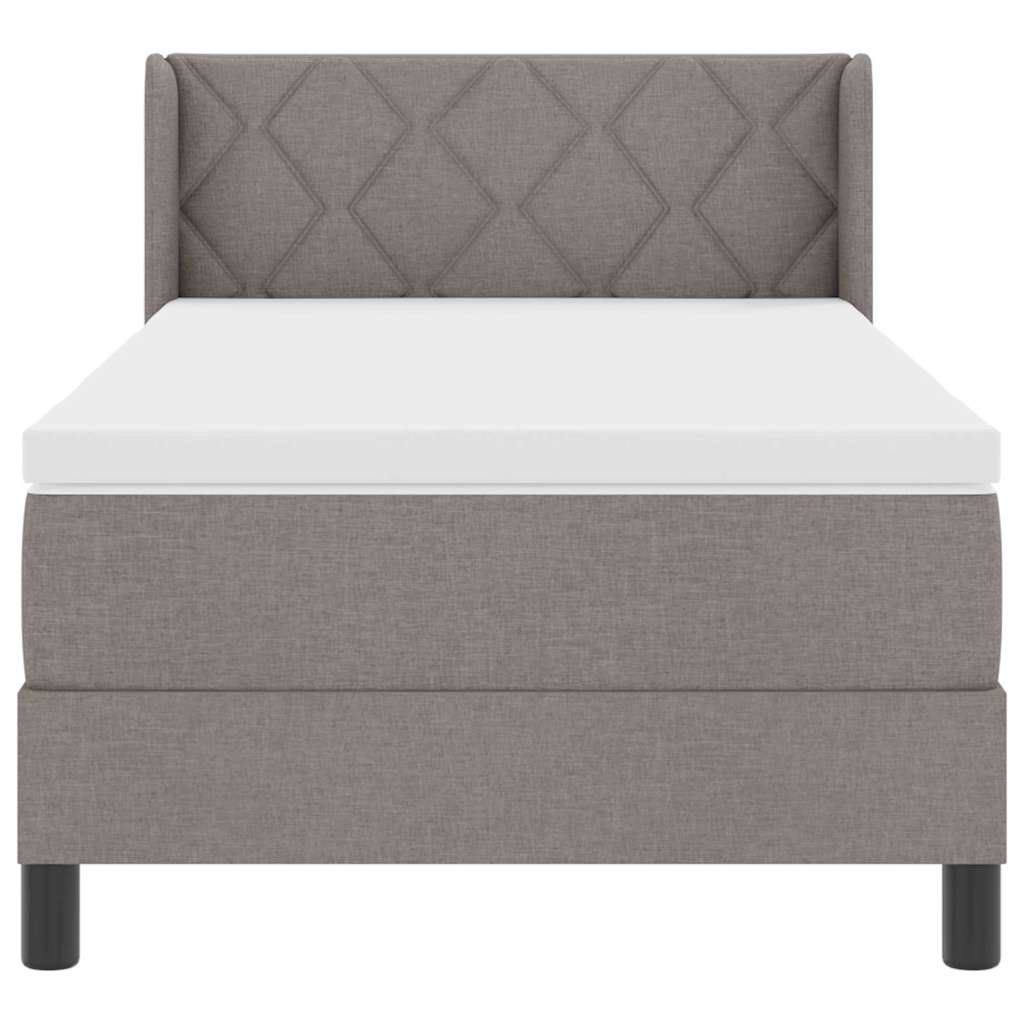 Boxspringbed met hoofdeinde Taupe 190 x 90 cm Stof is nu te koop bij PeponiXL, paradijselijk wonen!