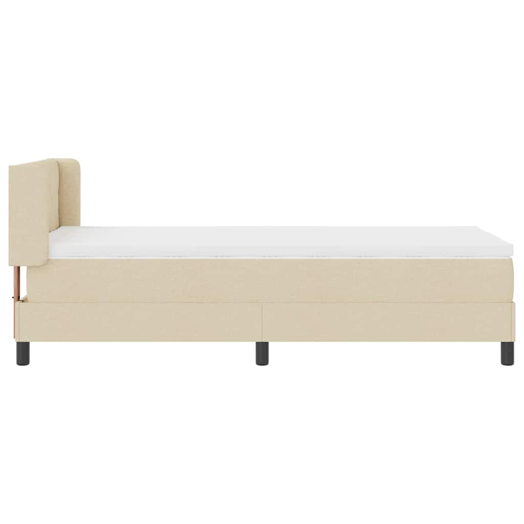 Boxspringbed met kussen met hoofdeinde Crème 190 x 90 cm Stof is nu te koop bij PeponiXL, paradijselijk wonen!