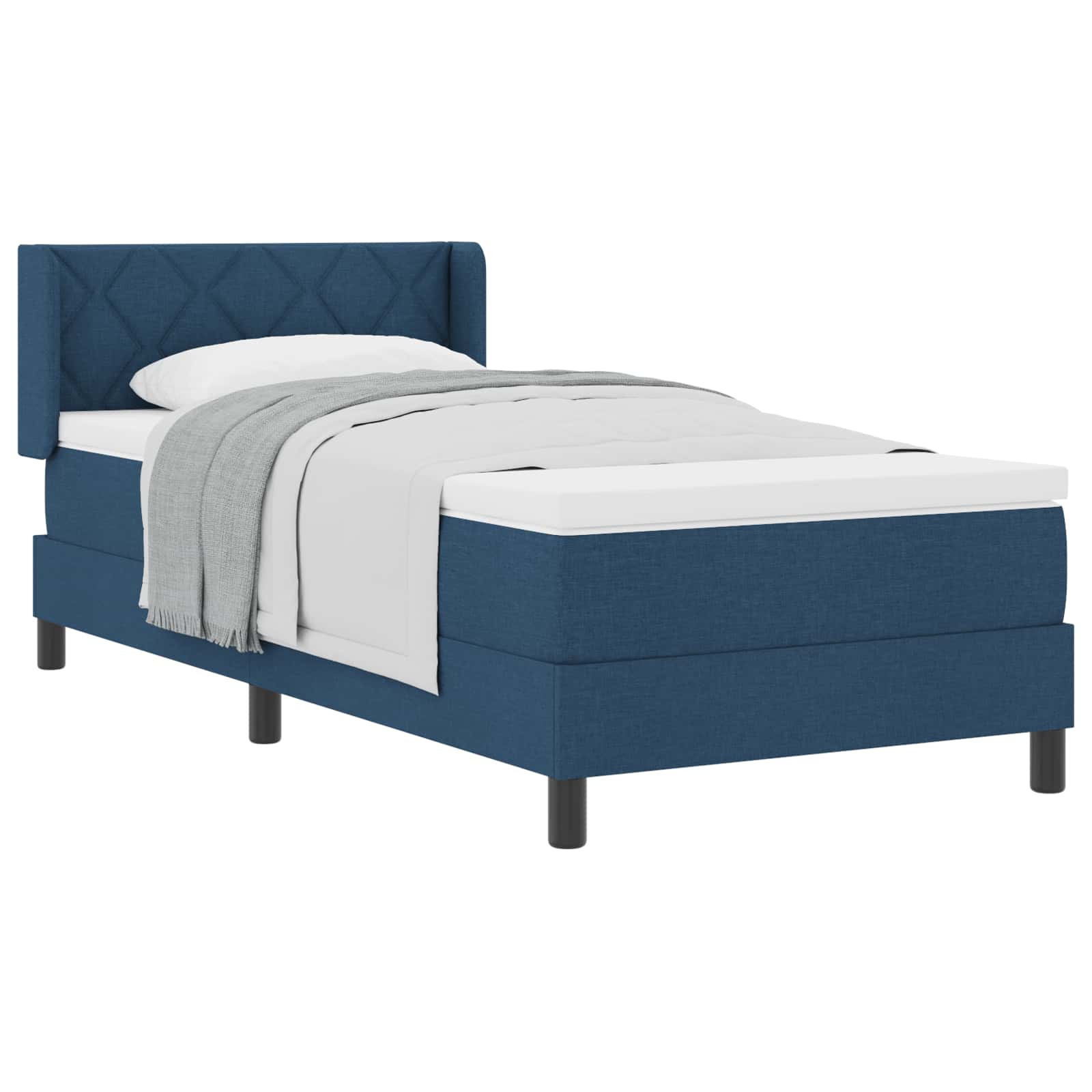 Boxspringbed met hoofdeinde Blauw 190 x 90 cm Stof is nu te koop bij PeponiXL, paradijselijk wonen!