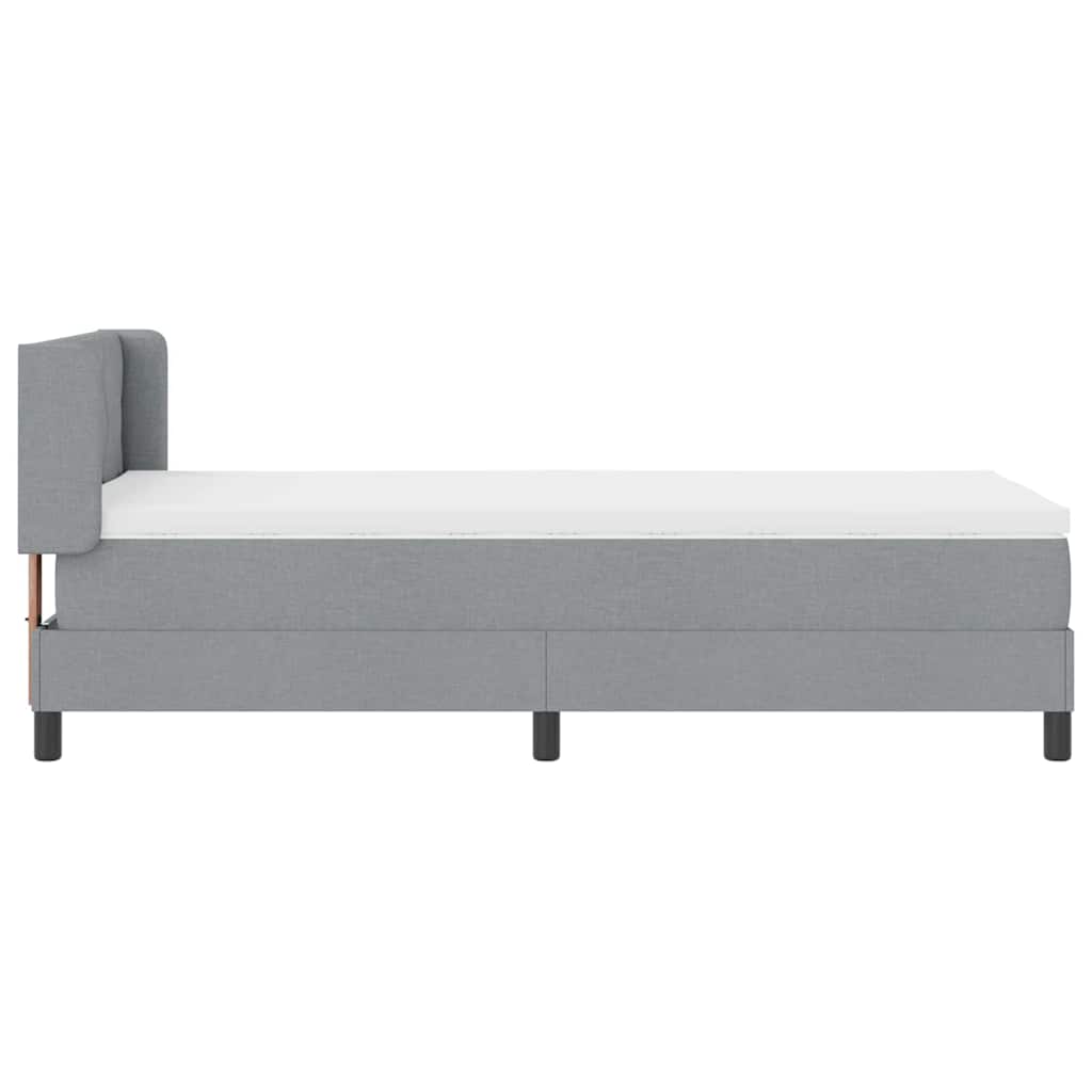 Boxspringbed met hoofdeinde Lichtgrijs 200 x 90 cm Stof is nu te koop bij PeponiXL, paradijselijk wonen!