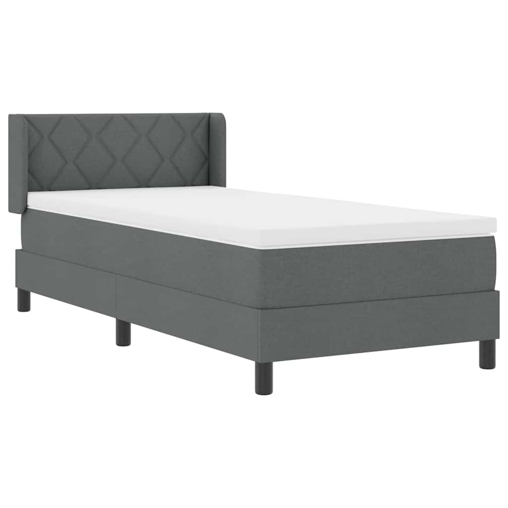 Boxspringbed met hoofdeinde Donkergrijs 200 x 90 cm Stof is nu te koop bij PeponiXL, paradijselijk wonen!