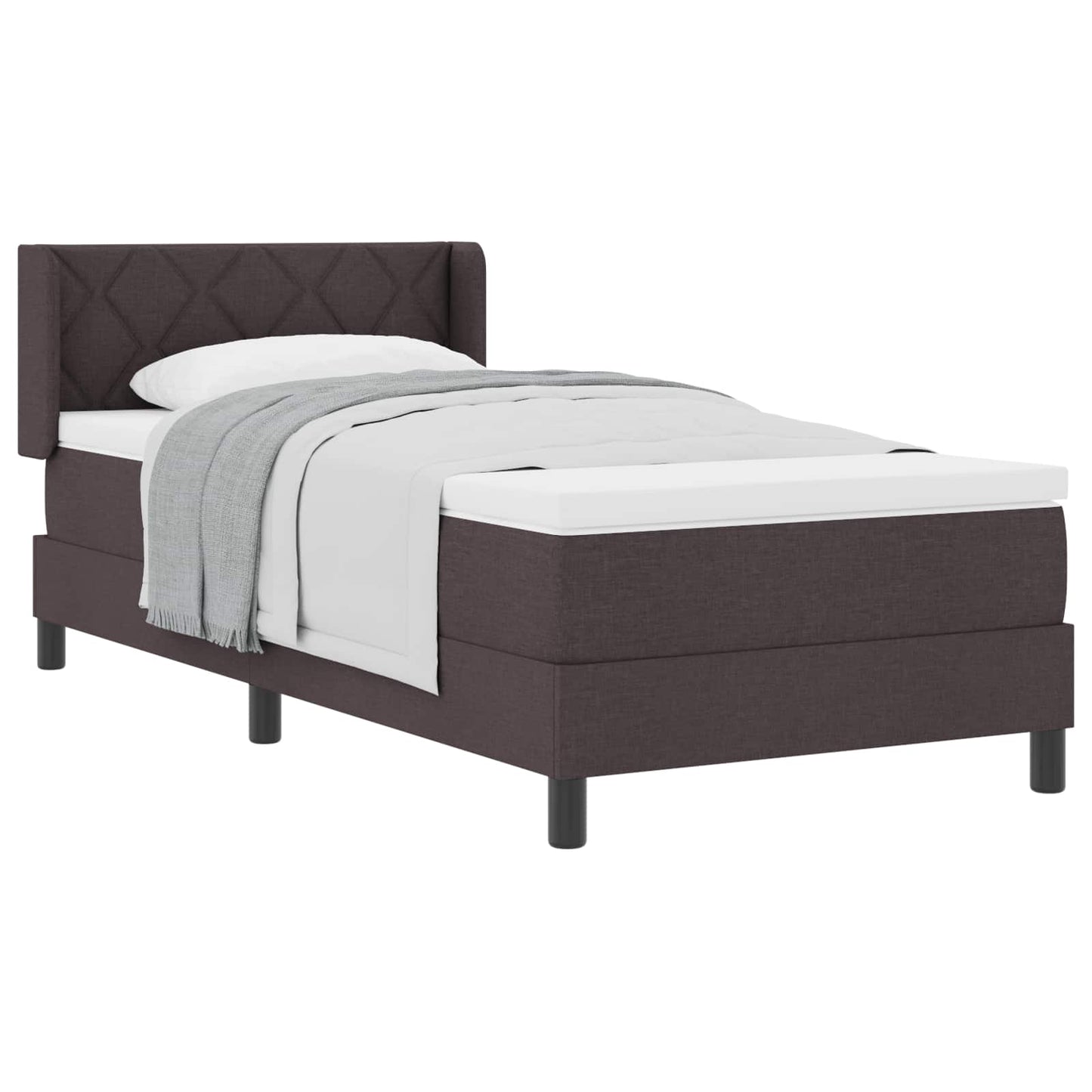 Boxspringbed met hoofdeinde Donkerbruin 200 x 90 cm Stof is nu te koop bij PeponiXL, paradijselijk wonen!