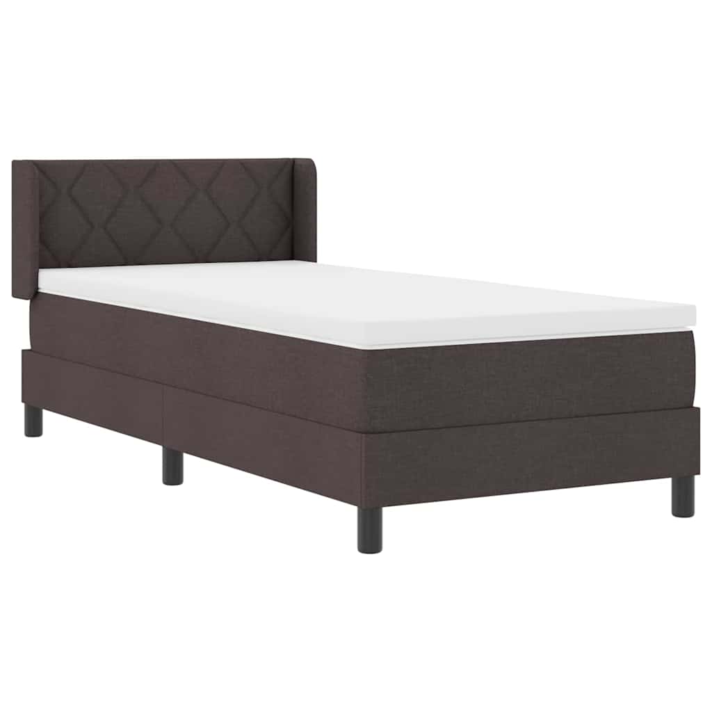 Boxspringbed met hoofdeinde Donkerbruin 200 x 90 cm Stof is nu te koop bij PeponiXL, paradijselijk wonen!