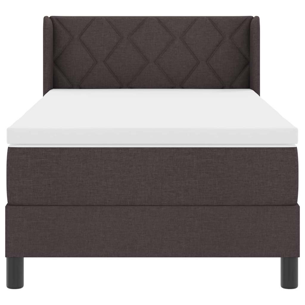 Boxspringbed met hoofdeinde Donkerbruin 200 x 90 cm Stof is nu te koop bij PeponiXL, paradijselijk wonen!