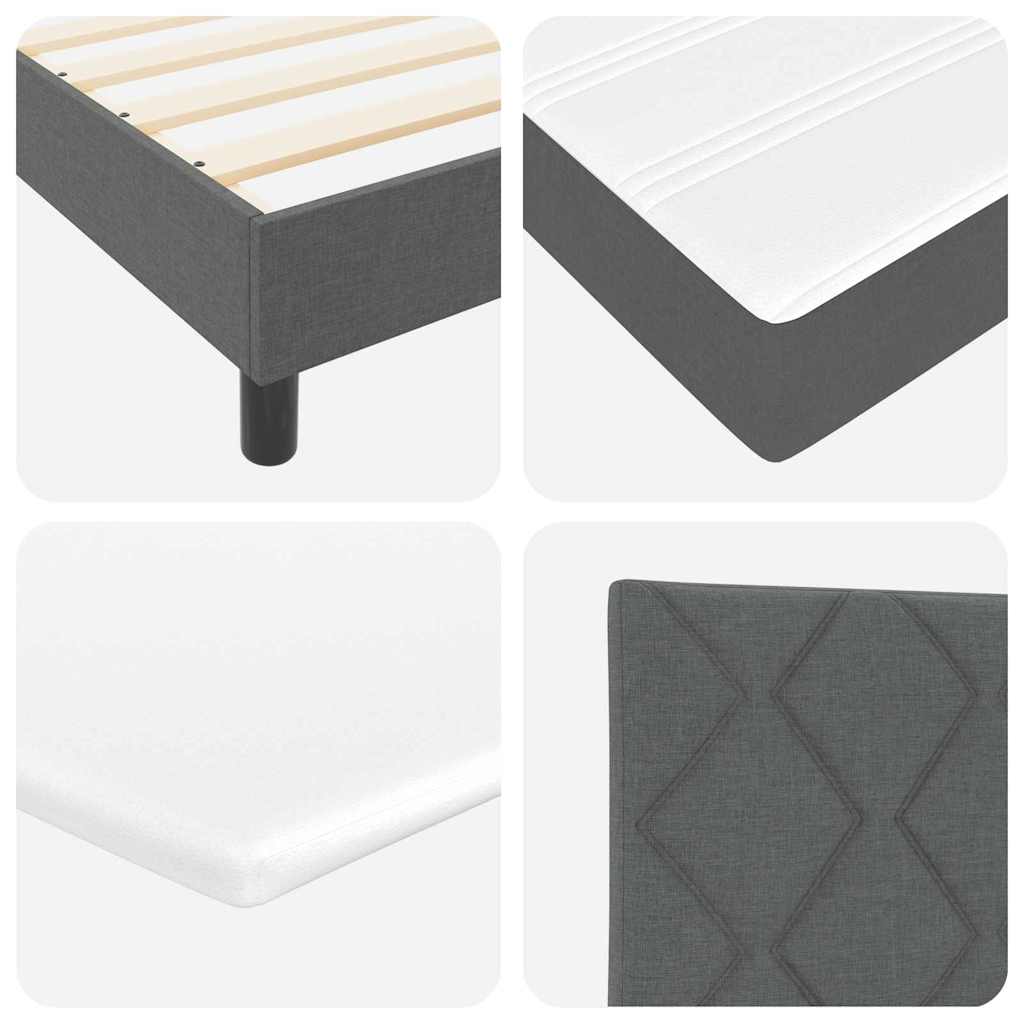 Boxspringbed met hoofdeinde Donkergrijs 200 x 100 cm Stof is nu te koop bij PeponiXL, paradijselijk wonen!