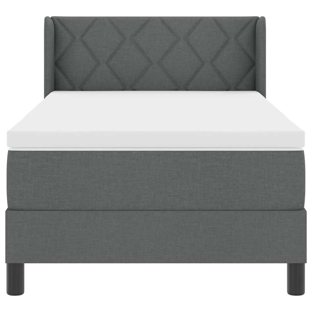 Boxspringbed met hoofdeinde Donkergrijs 200 x 100 cm Stof is nu te koop bij PeponiXL, paradijselijk wonen!
