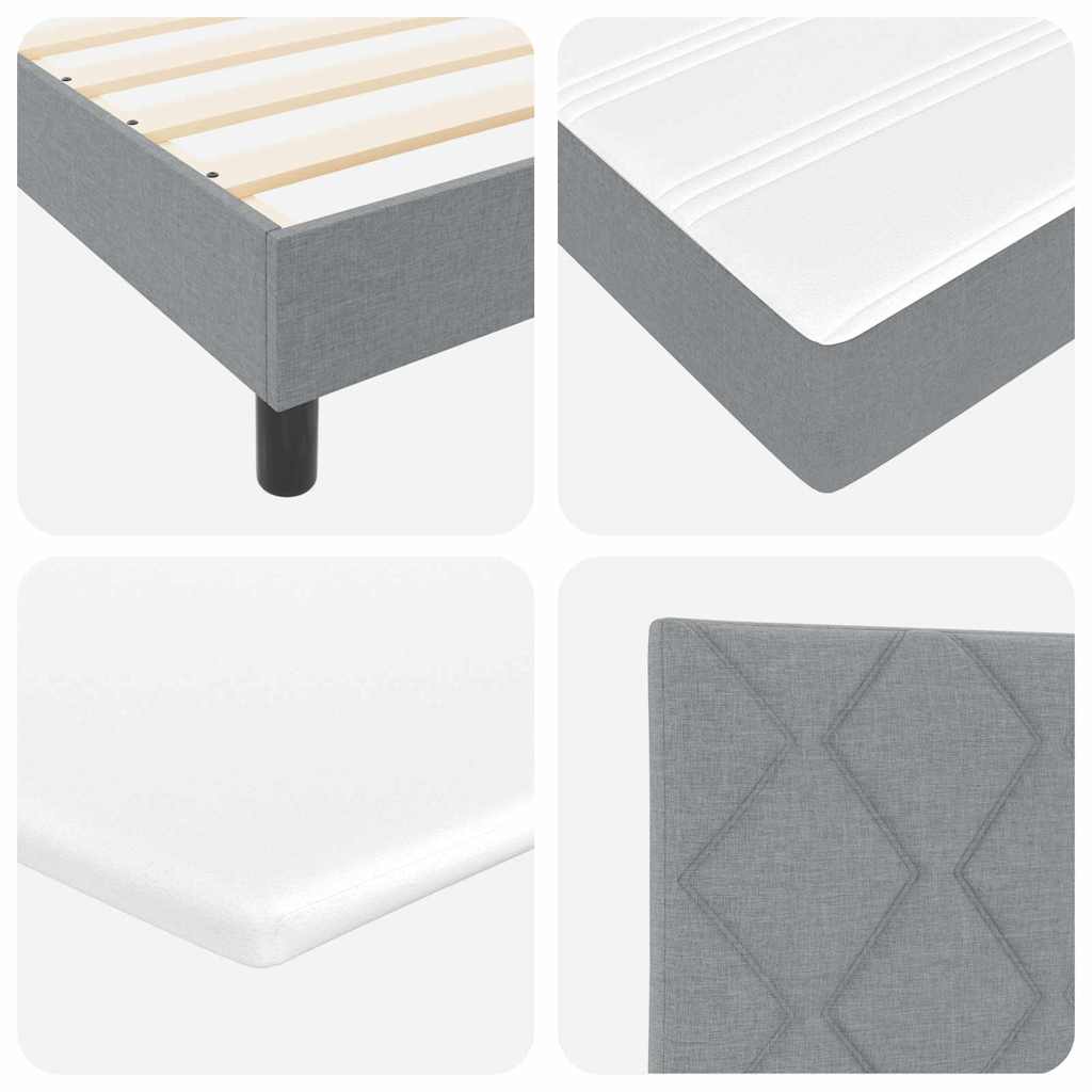 Boxspringbed met hoofdeinde Lichtgrijs 200 x 160 cm Stof is nu te koop bij PeponiXL, paradijselijk wonen!