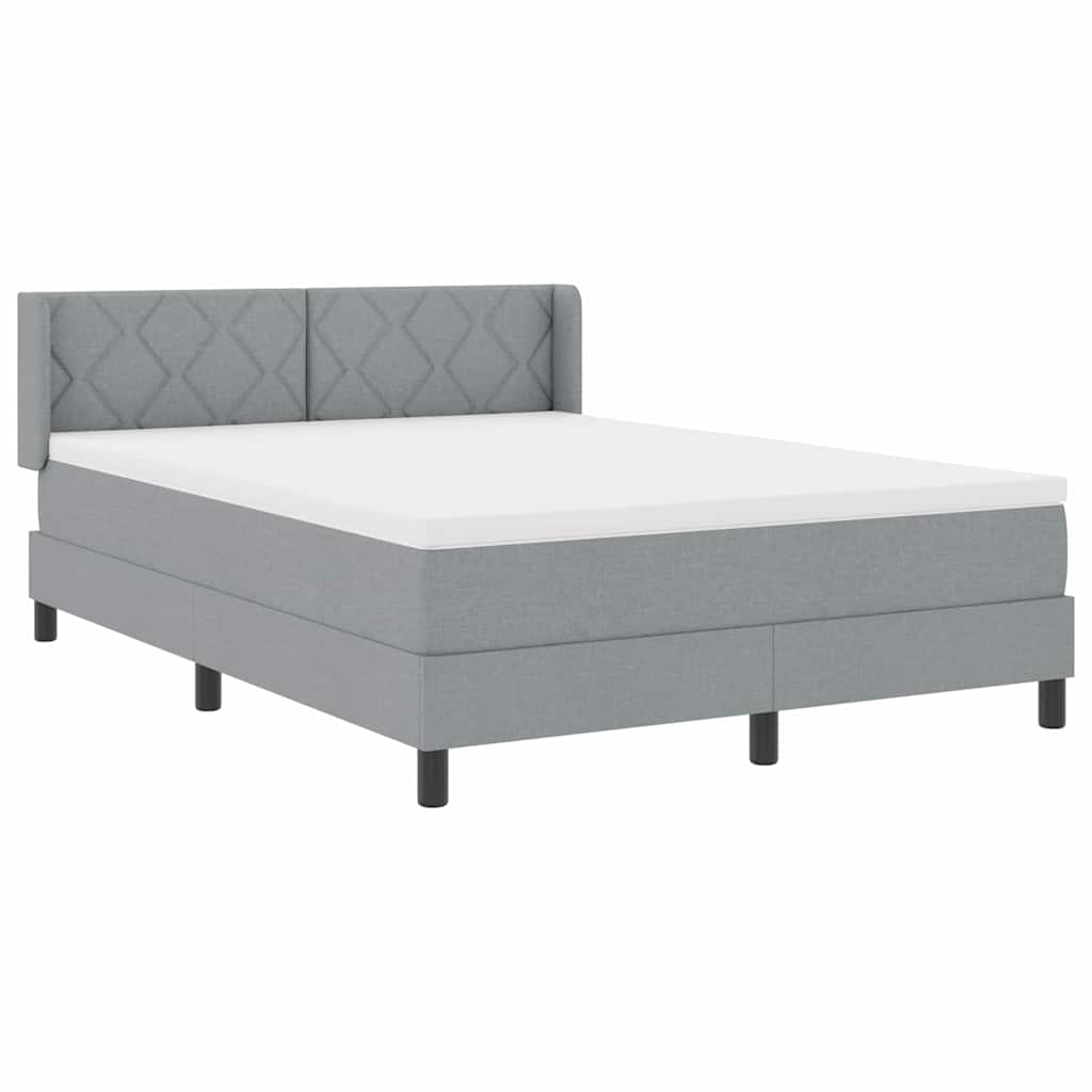 Boxspringbed met hoofdeinde Lichtgrijs 200 x 160 cm Stof is nu te koop bij PeponiXL, paradijselijk wonen!