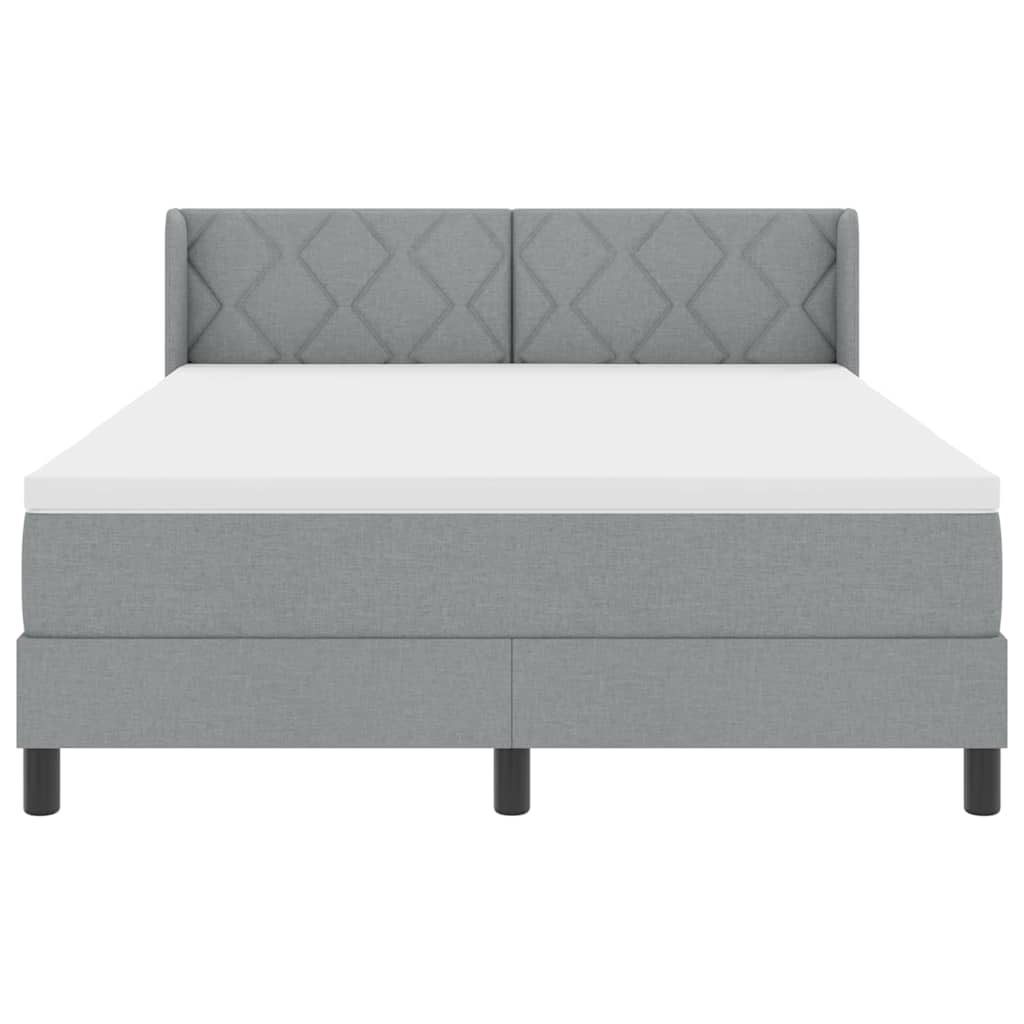 Boxspringbed met hoofdeinde Lichtgrijs 200 x 160 cm Stof is nu te koop bij PeponiXL, paradijselijk wonen!