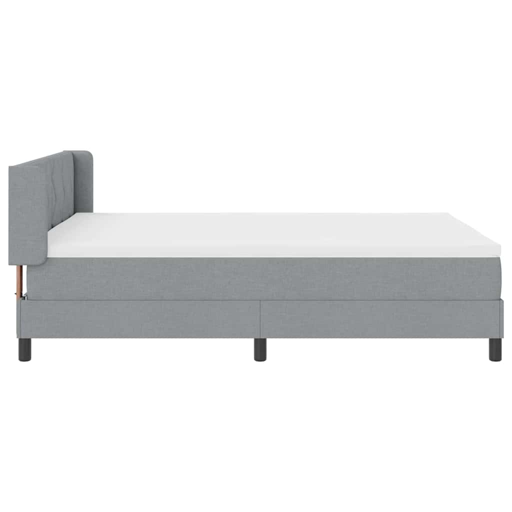 Boxspringbed met hoofdeinde Lichtgrijs 200 x 160 cm Stof is nu te koop bij PeponiXL, paradijselijk wonen!