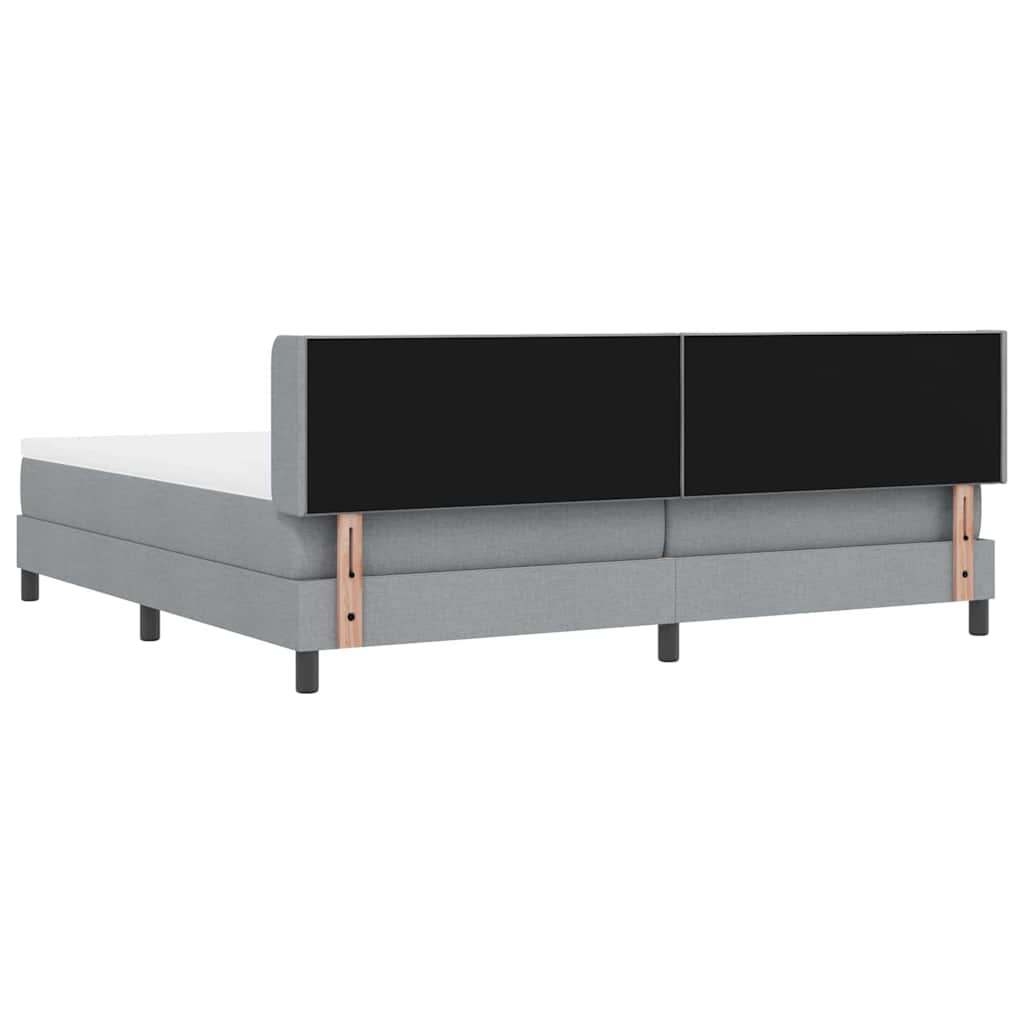 Boxspringbed met hoofdeinde Lichtgrijs 200 x 200 cm Stof is nu te koop bij PeponiXL, paradijselijk wonen!