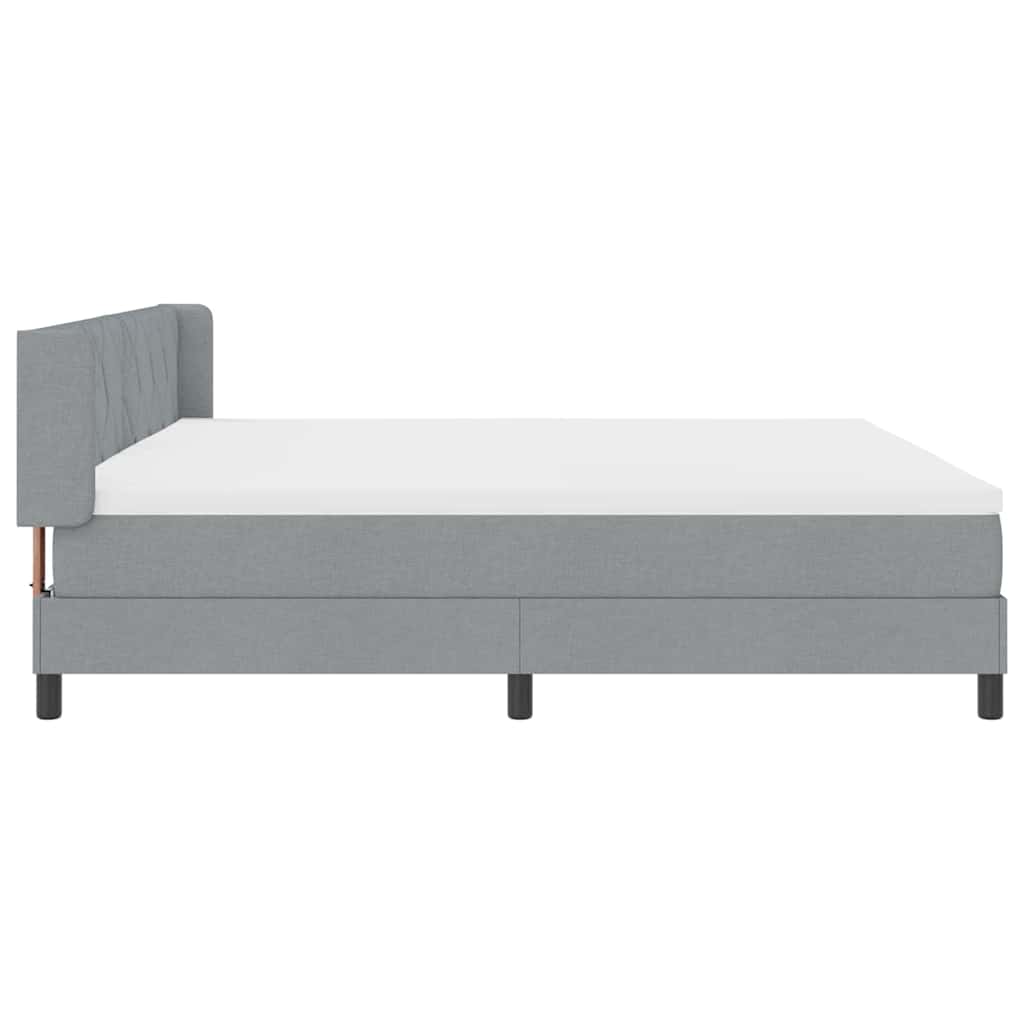 Boxspringbed met hoofdeinde Lichtgrijs 200 x 200 cm Stof is nu te koop bij PeponiXL, paradijselijk wonen!