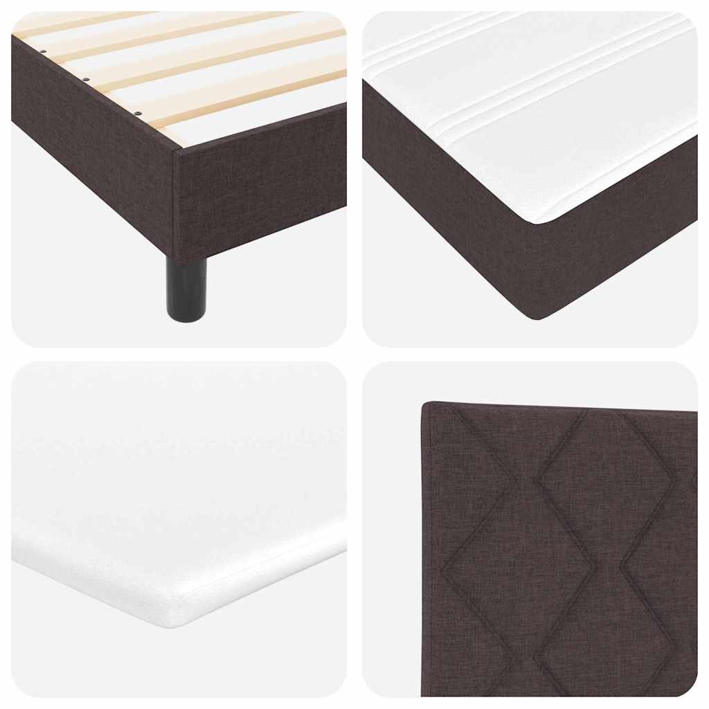 Boxspringbed met hoofdeinde Donkerbruin 200 x 200 cm Stof is nu te koop bij PeponiXL, paradijselijk wonen!