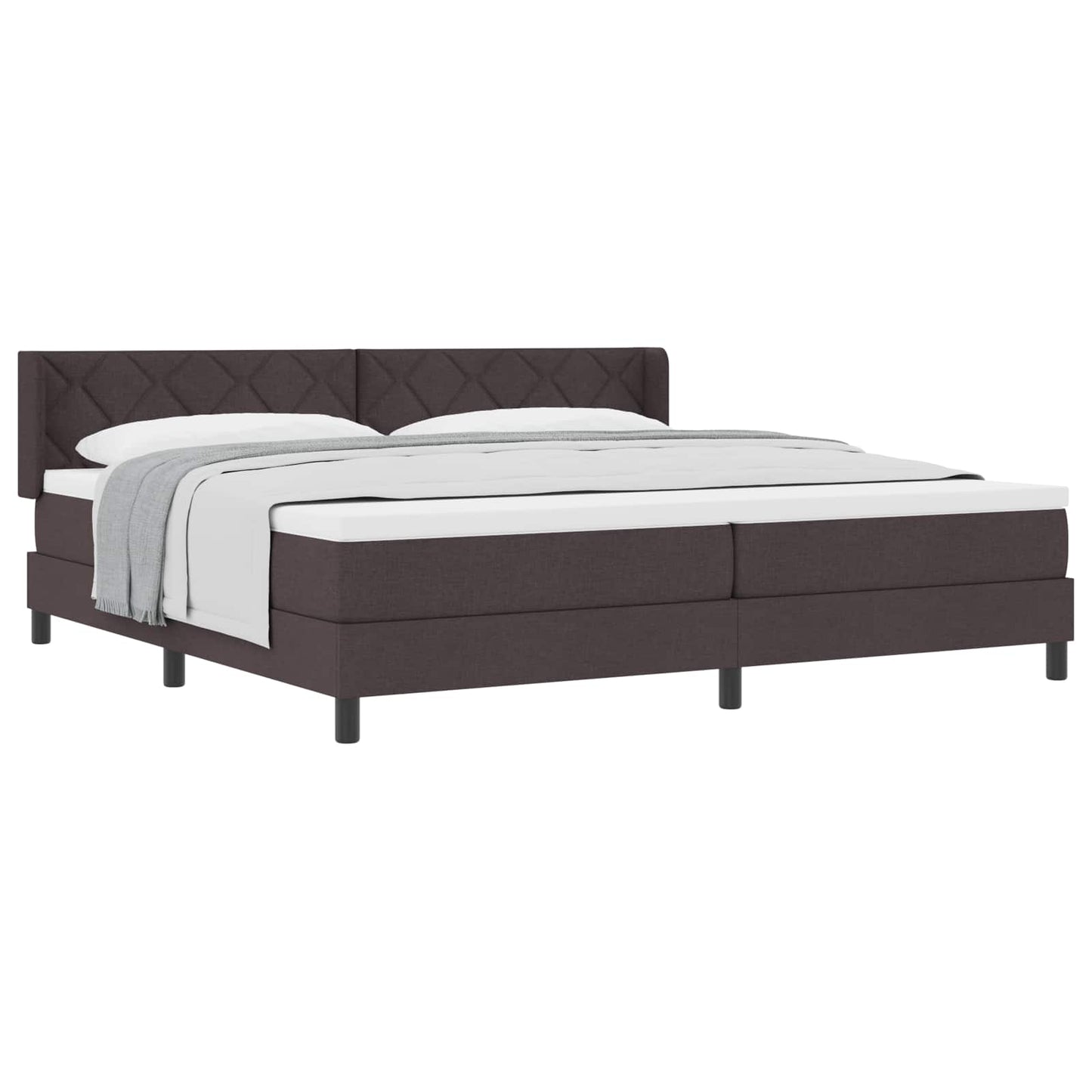 Boxspringbed met hoofdeinde Donkerbruin 200 x 200 cm Stof is nu te koop bij PeponiXL, paradijselijk wonen!