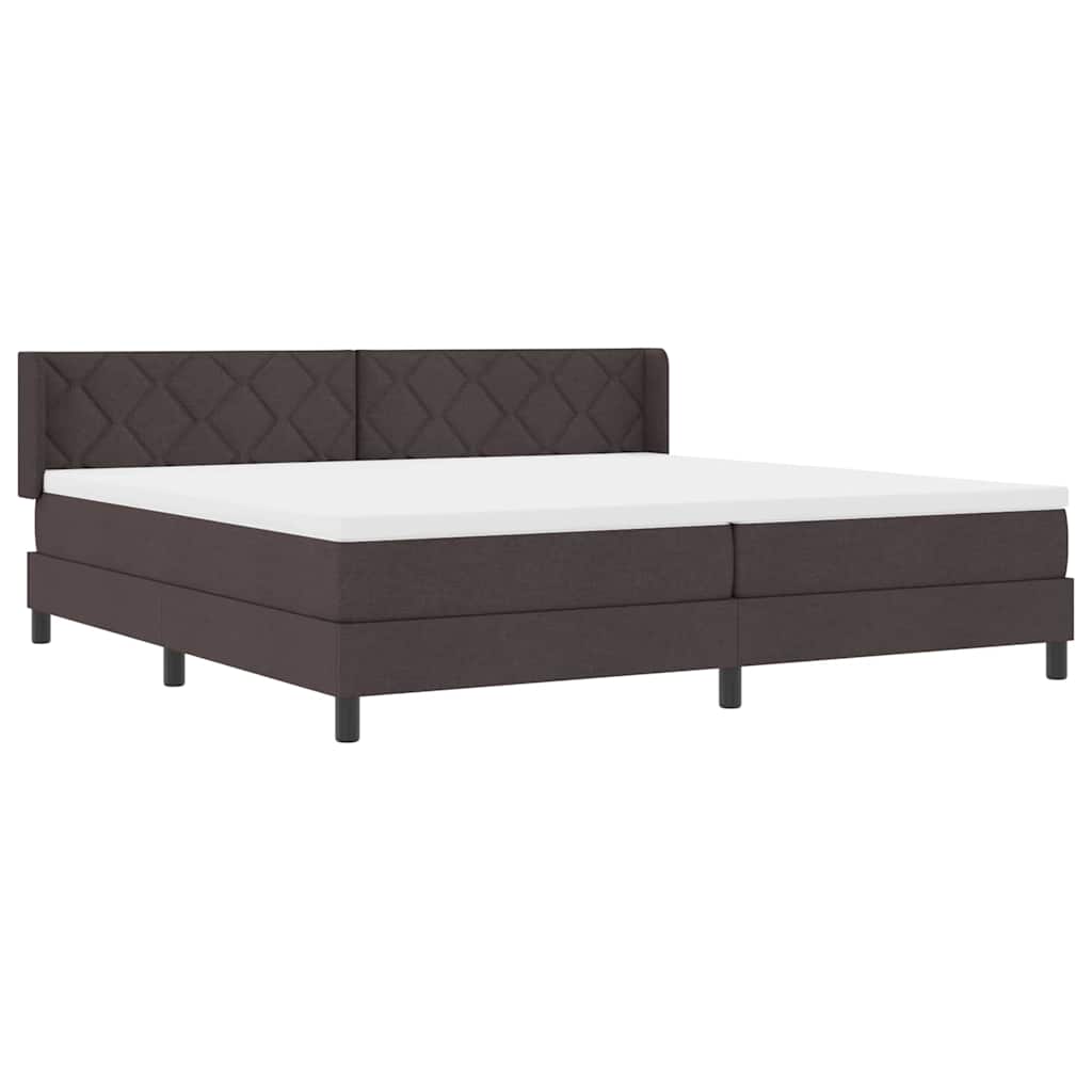 Boxspringbed met hoofdeinde Donkerbruin 200 x 200 cm Stof is nu te koop bij PeponiXL, paradijselijk wonen!
