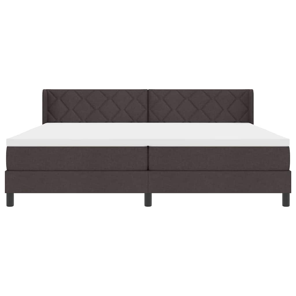 Boxspringbed met hoofdeinde Donkerbruin 200 x 200 cm Stof is nu te koop bij PeponiXL, paradijselijk wonen!