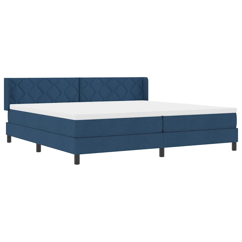 Boxspringbed met hoofdeinde Blauw 200 x 200 cm Stof is nu te koop bij PeponiXL, paradijselijk wonen!
