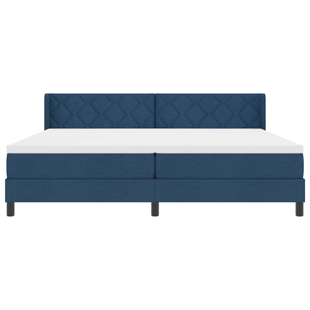 Boxspringbed met hoofdeinde Blauw 200 x 200 cm Stof is nu te koop bij PeponiXL, paradijselijk wonen!