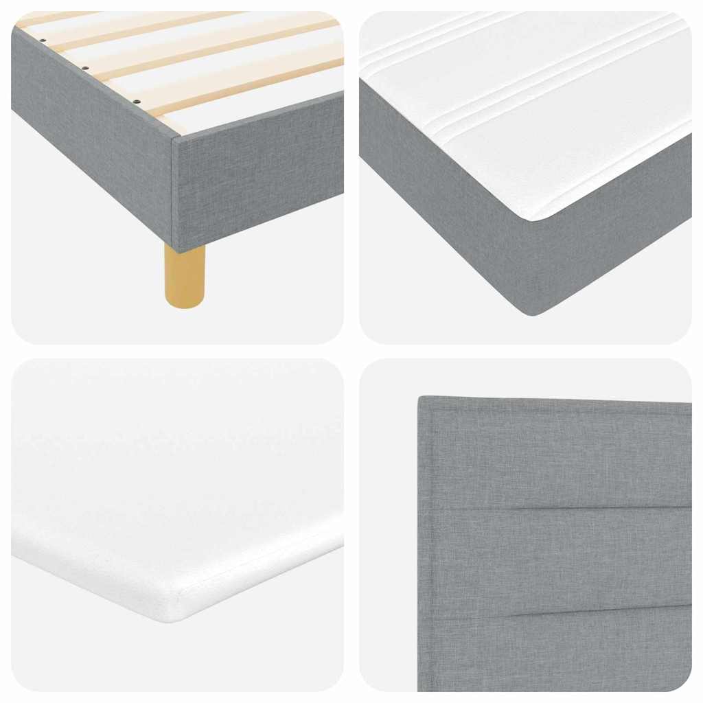 Boxspringbed met matras Lichtgrijs 190 x 90 cm Stof is nu te koop bij PeponiXL, paradijselijk wonen!