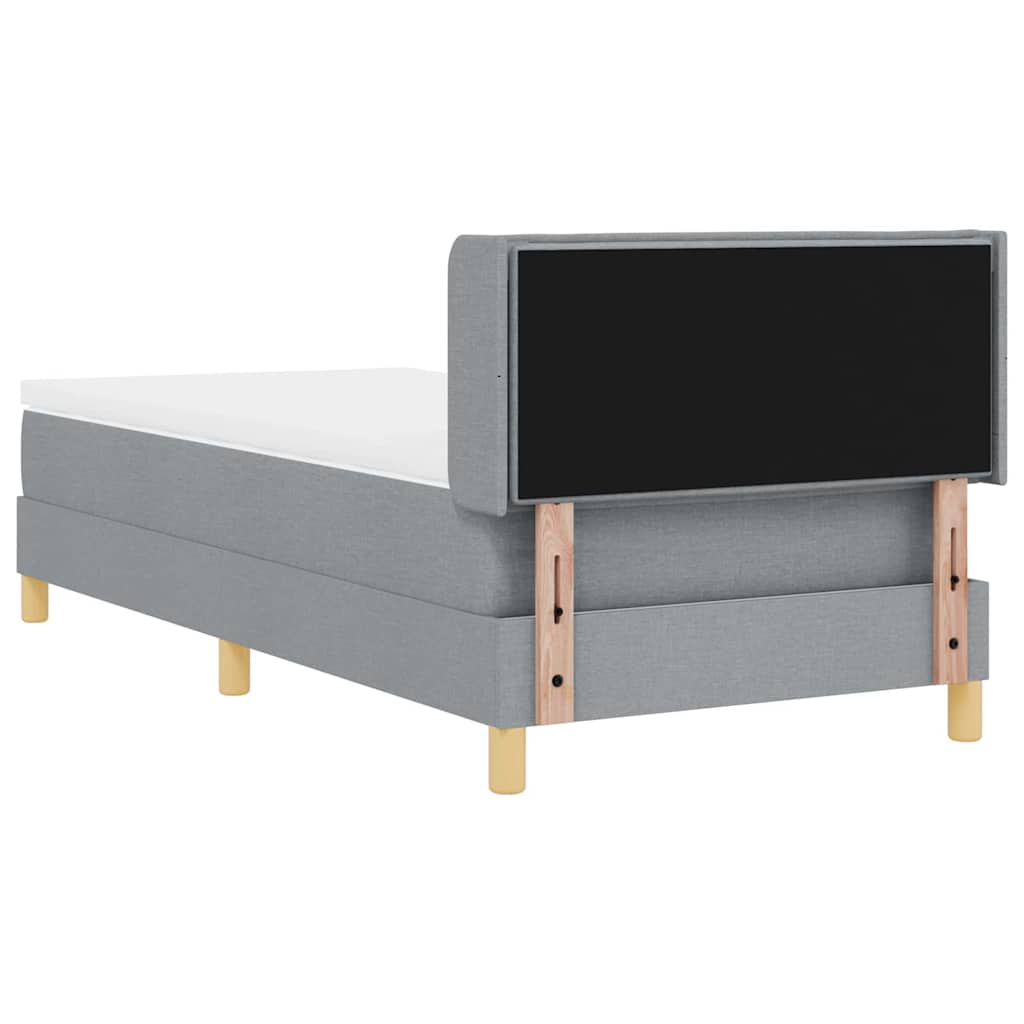 Boxspringbed met matras Lichtgrijs 190 x 90 cm Stof is nu te koop bij PeponiXL, paradijselijk wonen!